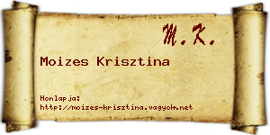 Moizes Krisztina névjegykártya